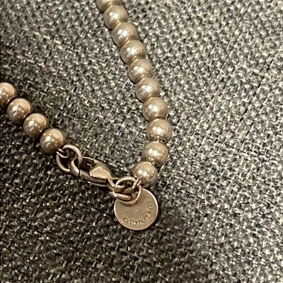 Tiffany Blue Heart Tag Silver Bead Bracelet - Picture 10 of 12